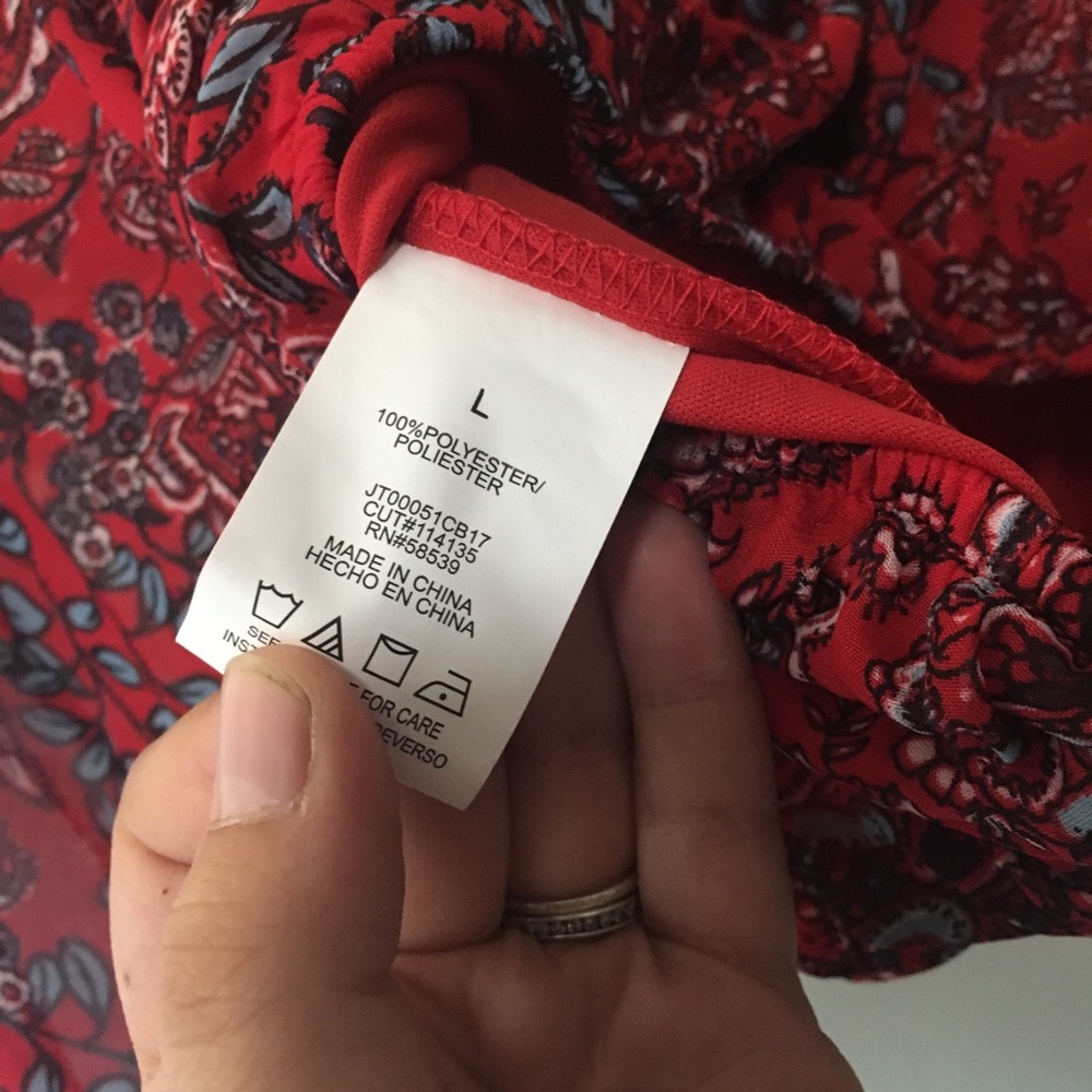 • SOLD // speechless red floral off-shoulder ruffle top • - Picture 7 of 9